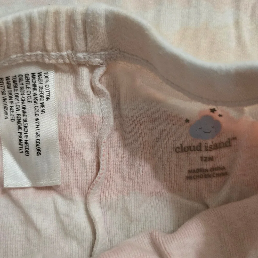 Cloud Island Baby Girls 12M Watercolor Stripe Bodysuit and Pants 2pc Set Cotton